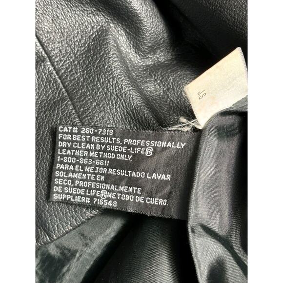 Jacqueline Ferrar Genuine Leather Moto Jacket Womens Size L Black Full Zip Biker - Picture 6 of 9